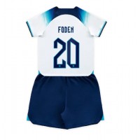 Camiseta Inglaterra Phil Foden #20 Primera Equipación Replica Mundial 2022 para niños mangas cortas (+ Pantalones cortos)